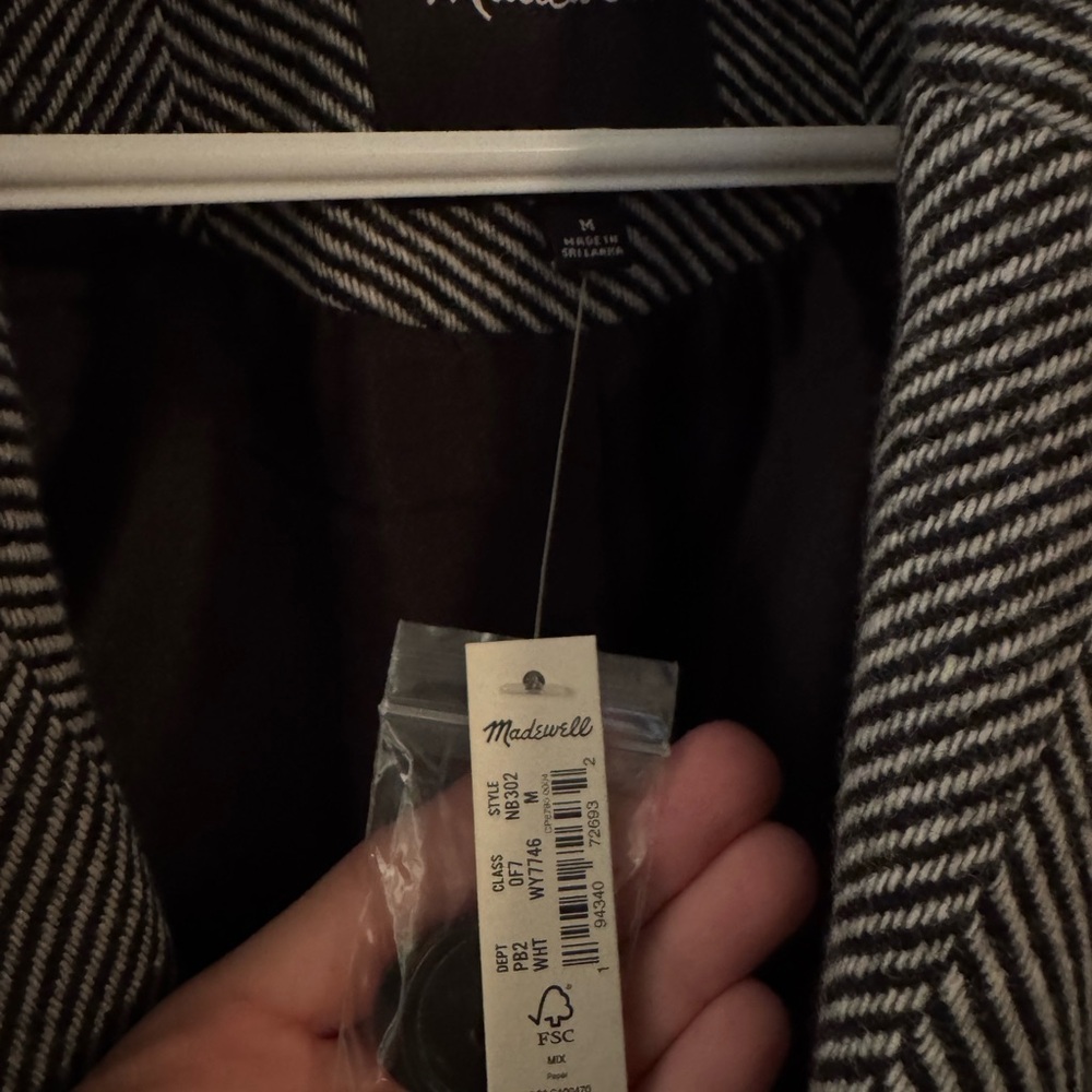 Madewell Herringbone Pea Coat in Gray - Picture 3 of 4